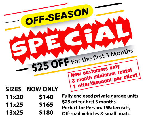 Off Season Special Pricing